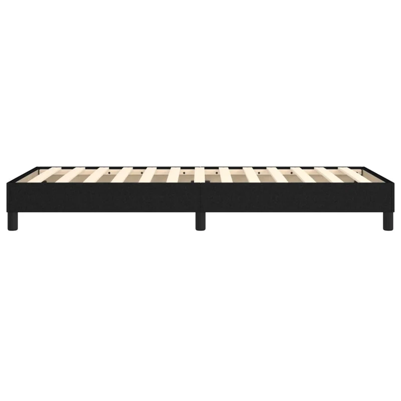 Sommier à lattes sur pieds cadre de lit 100x200 cm tissu noir TDL0207039