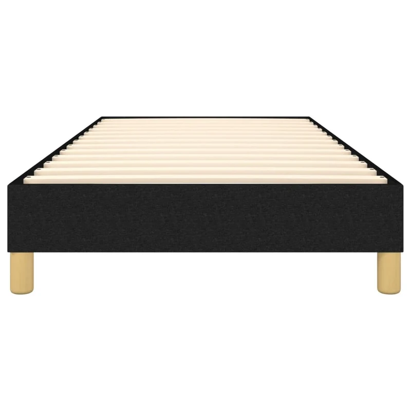 Sommier à lattes sur pieds cadre de lit 100x200 cm tissu noir TDL0207038