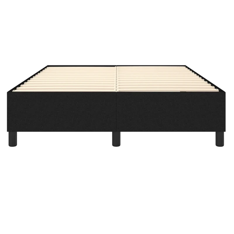 Sommier à lattes sur pieds cadre de lit 140x190 cm tissu noir TDL0207025