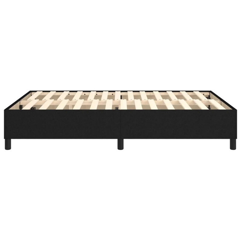 Sommier à lattes sur pieds cadre de lit 140x190 cm tissu noir TDL0207025