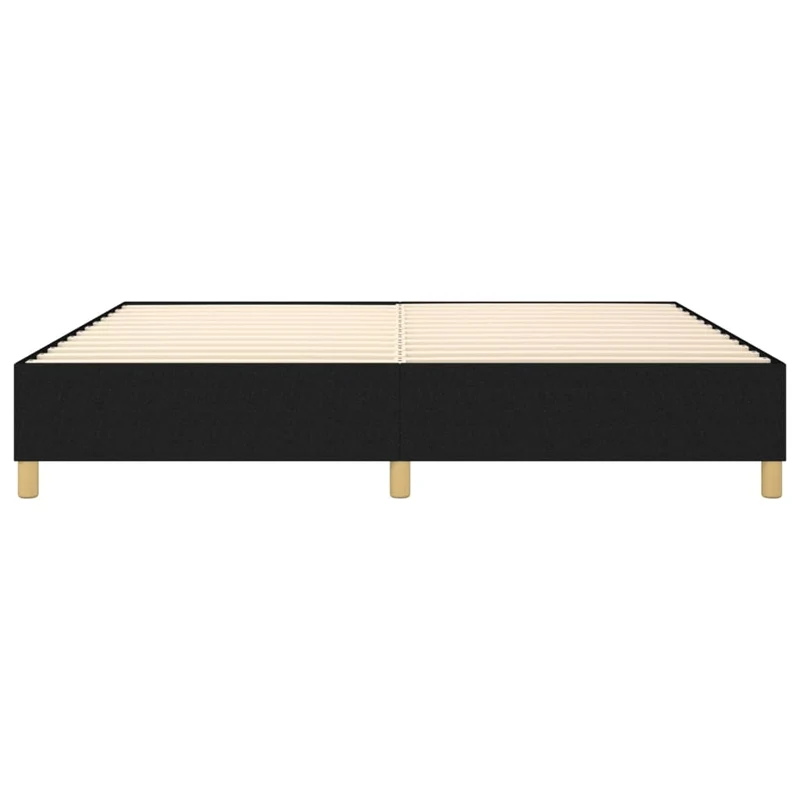 Sommier à lattes sur pieds cadre de lit 140x190 cm tissu noir TDL0207022