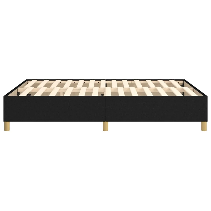 Sommier à lattes sur pieds cadre de lit 140x200 cm tissu noir TDL0207015