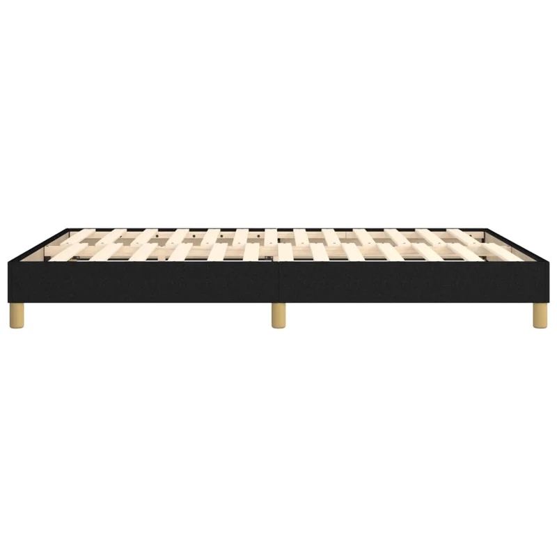 Sommier à lattes sur pieds cadre de lit 140x200 cm tissu noir TDL0207016