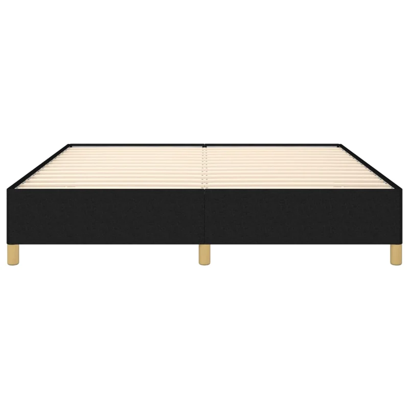 Sommier à lattes sur pieds cadre de lit 160x200 cm tissu noir TDL0207008