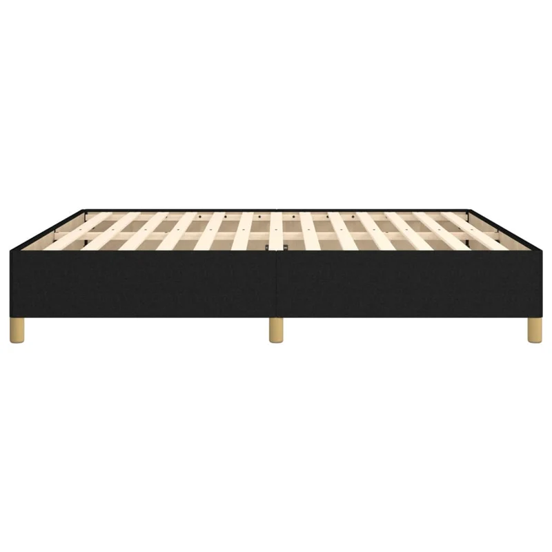 Sommier à lattes sur pieds cadre de lit 160x200 cm tissu noir TDL0207008