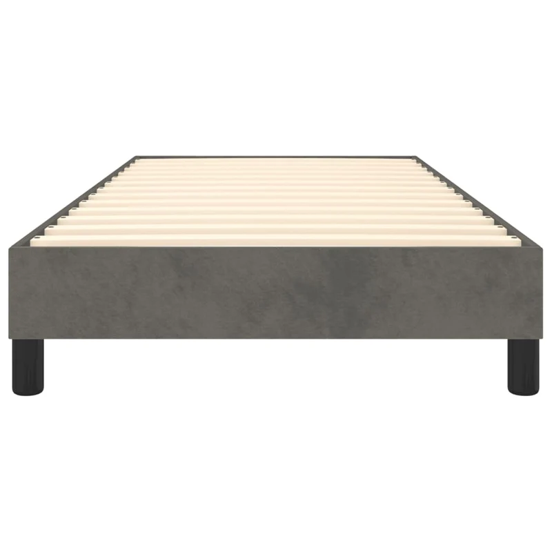 Sommier à lattes sur pieds cadre de lit 80x200 cm tissu velours gris foncé TDL0207105
