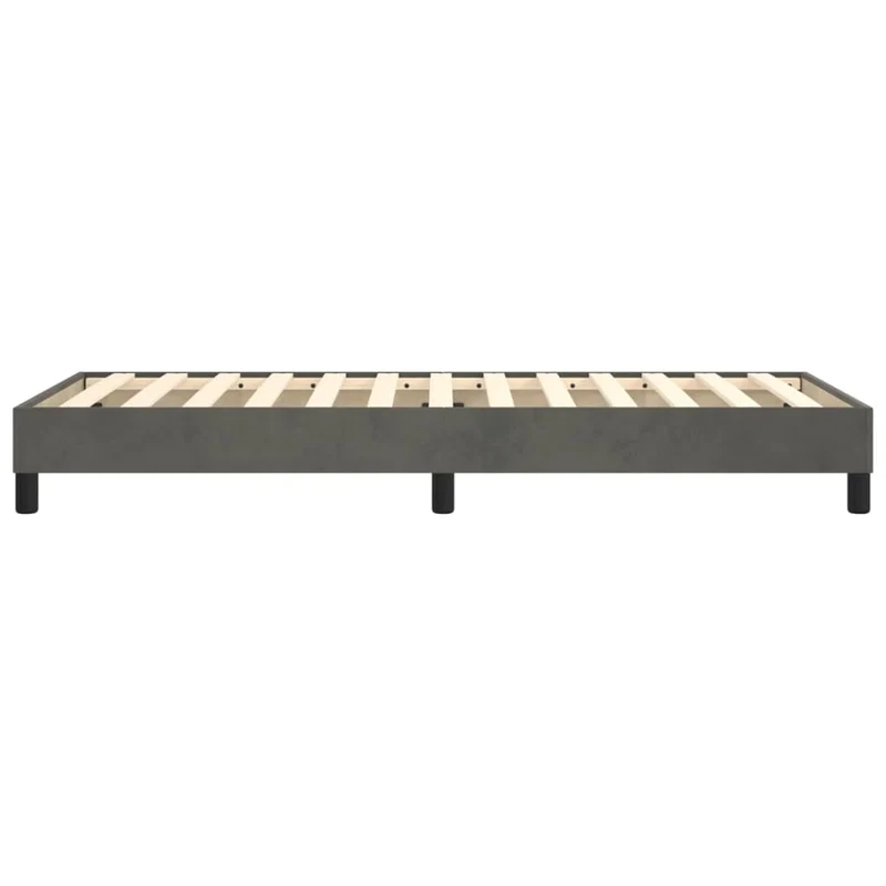Sommier à lattes sur pieds cadre de lit 80x200 cm tissu velours gris foncé TDL0207105
