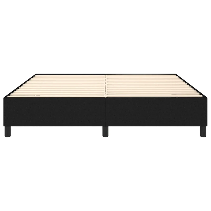Sommier à lattes sur pieds cadre de lit 160x200 cm tissu noir TDL0207006