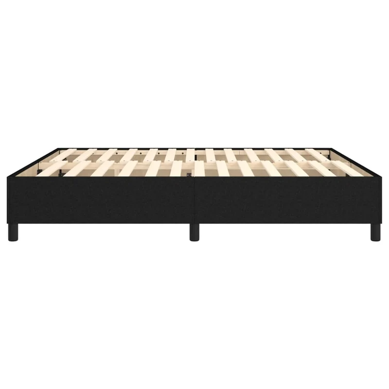 Sommier à lattes sur pieds cadre de lit 160x200 cm tissu noir TDL0207006