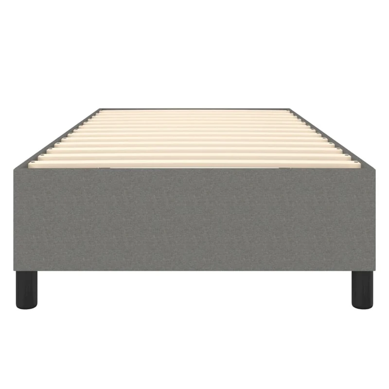 Sommier à lattes sur pieds cadre de lit 90x190 cm tissu gris foncé TDL0207104