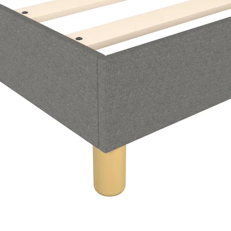 Sommier à lattes sur pieds cadre de lit 90x200 cm tissu gris foncé TDL0207098