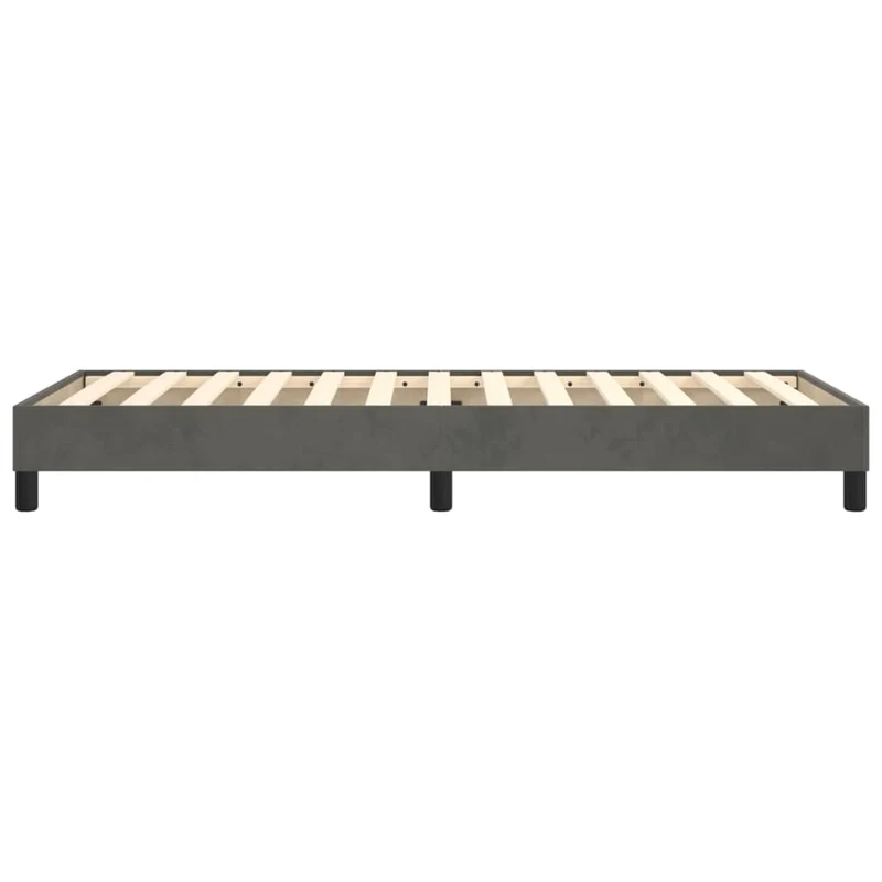 Sommier à lattes sur pieds cadre de lit 90x200 cm tissu velours gris foncé TDL0207094