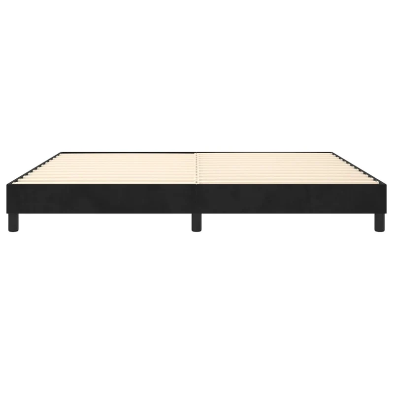 Sommier à lattes sur pieds cadre de lit 200x200 cm velours noir TDL0206989