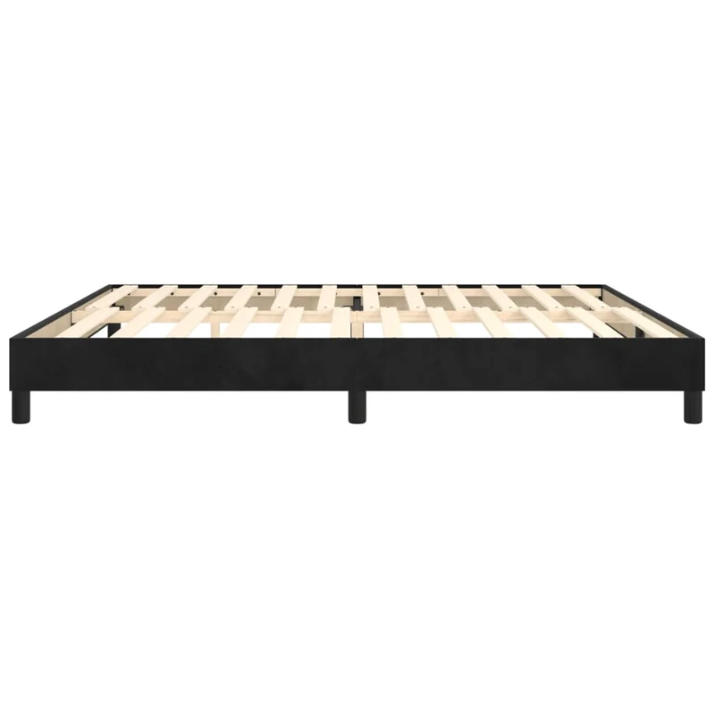 Sommier à lattes sur pieds cadre de lit 200x200 cm velours noir TDL0206989