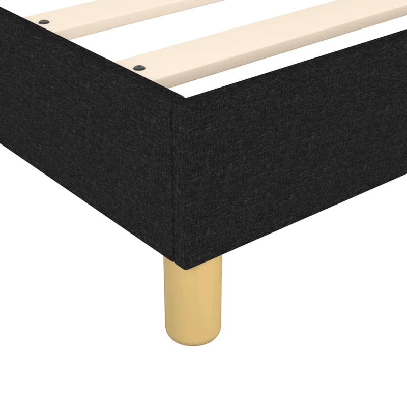 Sommier à lattes sur pieds cadre de lit 80x200 cm tissu noir TDL0206983