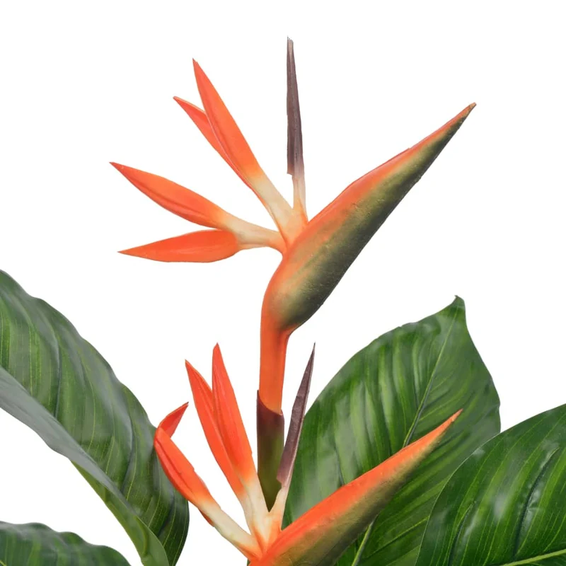 Plante fleur artificielle strelitzia avec pot rouge 100 cm décoration intérieur DEC022042