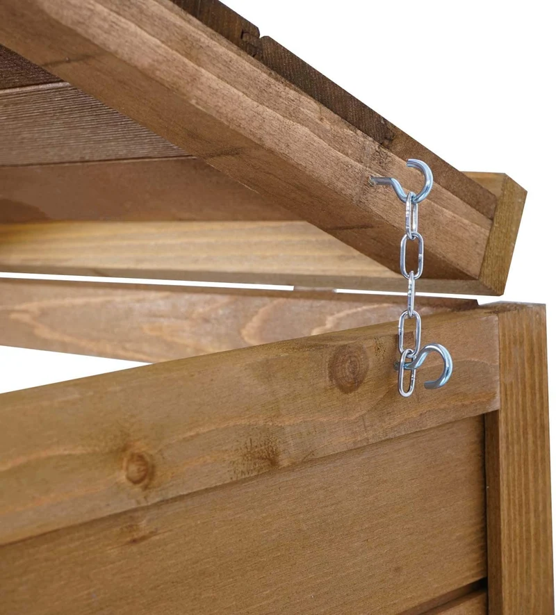 Abri de poubelles extérieur conteneurs à ordures jusqu'à 8 bacs avec couvercle 126x316x98 cm en bois certifié FSC marron 04_0002872
