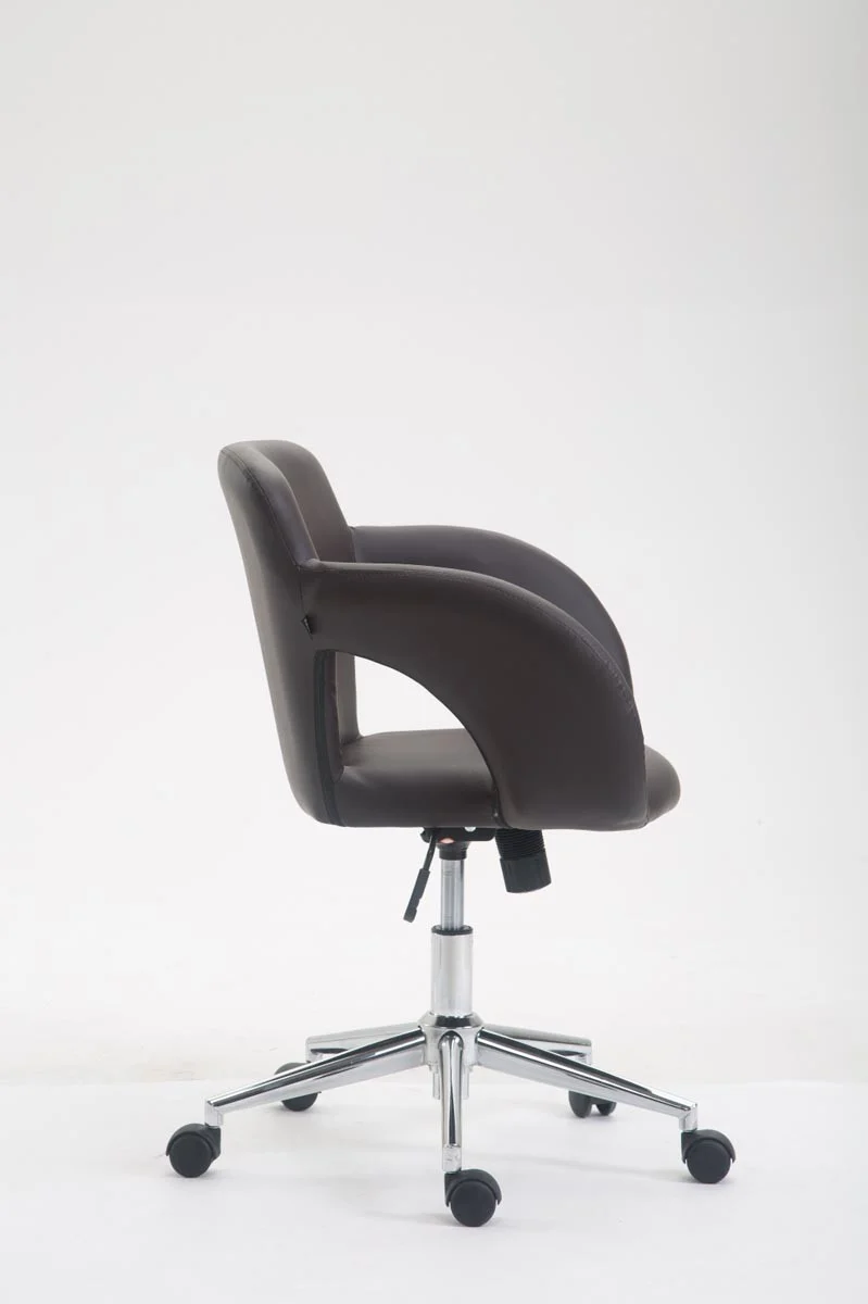 Fauteuil chaise de bureau en synthétique marron avec accoudoirs hauteur réglable BUR10344