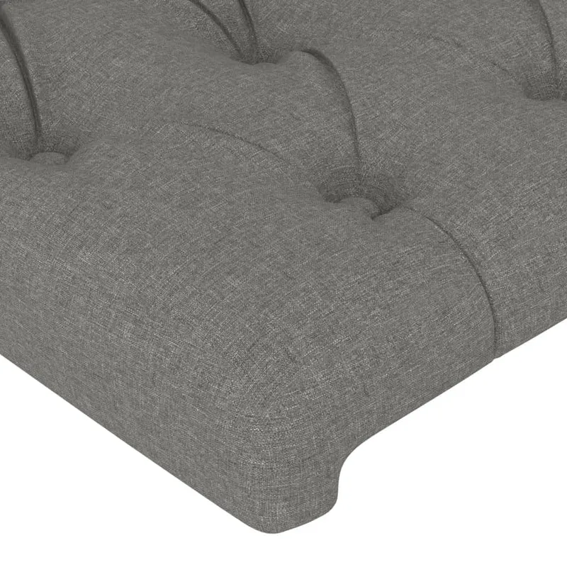 Tête de lit accessoire couchage chambre à coucher meuble à LED 147 x 16 x 78/88 cm tissu gris foncé TDL0201133