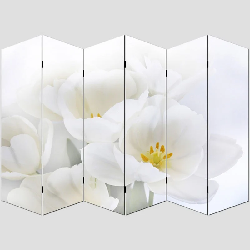 Paravent 6 panneaux pans séparateur de pièce 180x240cm motif orchidee PAR04008