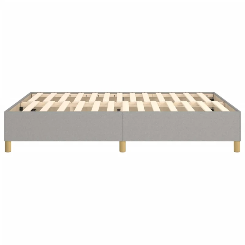 Sommier à lattes sur pieds cadre de lit 140x190 cm tissu gris clair TDL0207199