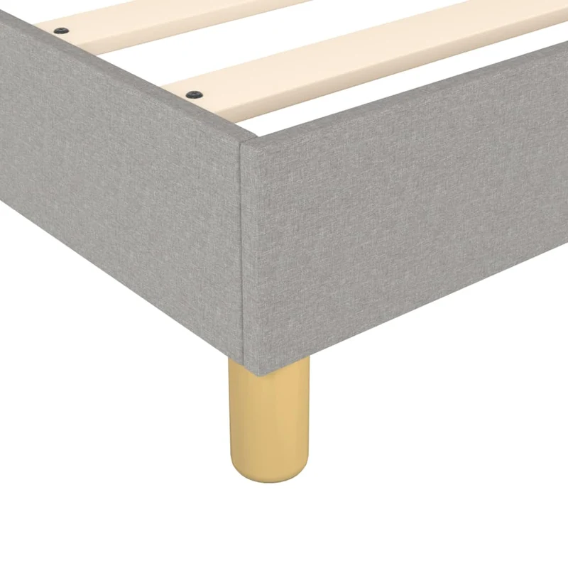 Sommier à lattes sur pieds cadre de lit 80x200 cm tissu gris clair TDL0207170