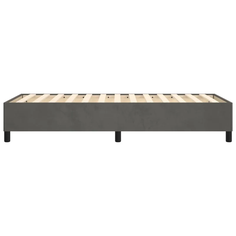 Sommier à lattes sur pieds cadre de lit 100x200 cm tissu velours gris foncé TDL0207148
