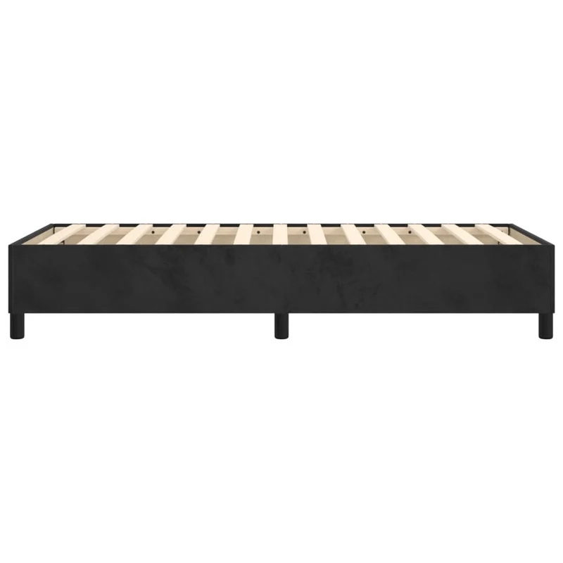 Sommier à lattes sur pieds cadre de lit 100x200 cm tissu velours noir TDL0207036
