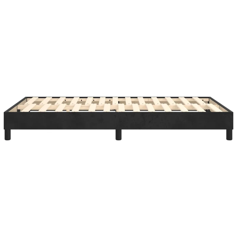 Sommier à lattes sur pieds cadre de lit 120x200 cm tissu velours noir TDL0207028