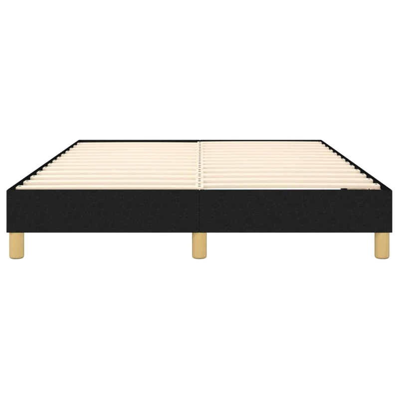 Sommier à lattes sur pieds cadre de lit 140x190 cm tissu noir TDL0207024
