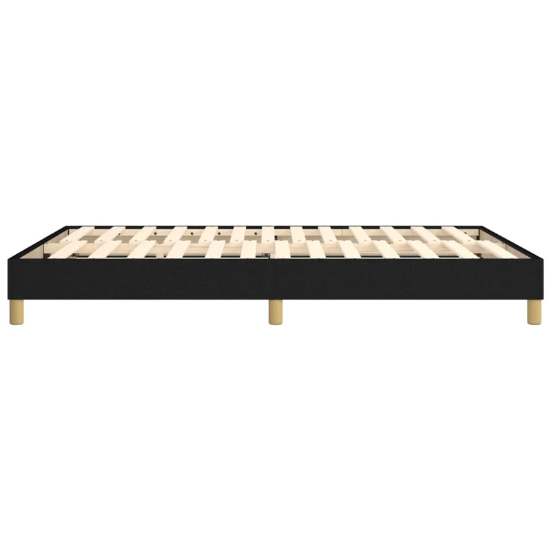 Sommier à lattes sur pieds cadre de lit 140x190 cm tissu noir TDL0207024