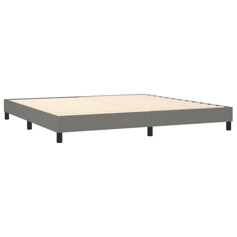 Sommier à lattes sur pieds cadre de lit 200x200 cm tissu gris foncé TDL0207114