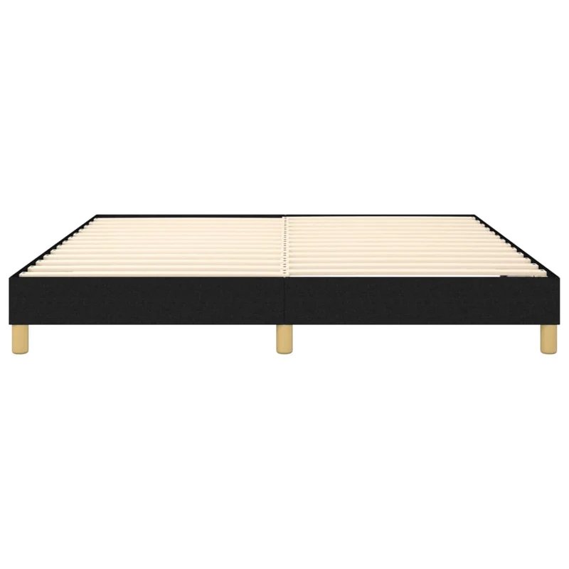 Sommier à lattes sur pieds cadre de lit 160x200 cm tissu noir TDL0207007