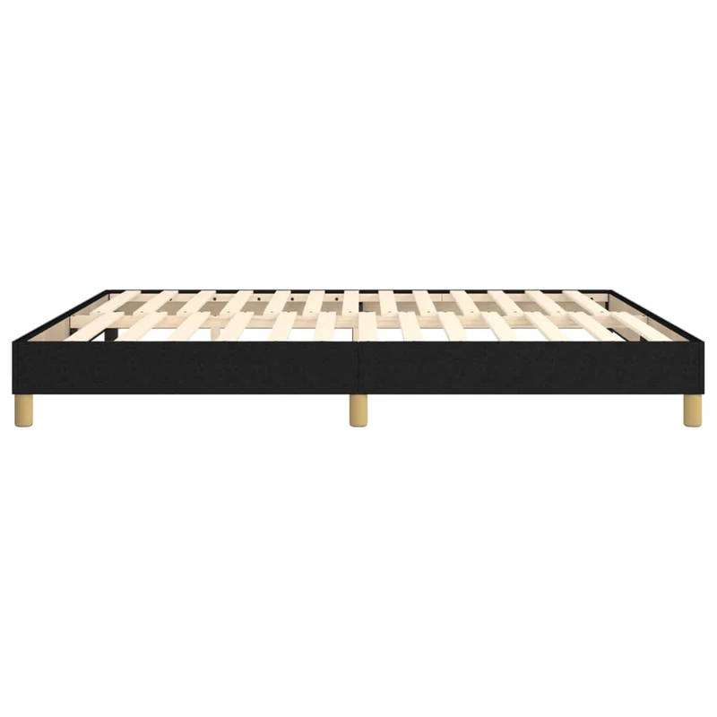 Sommier à lattes sur pieds cadre de lit 160x200 cm tissu noir TDL0207007