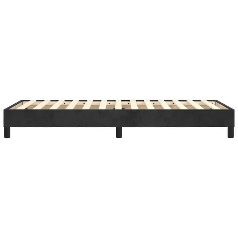 Sommier à lattes sur pieds cadre de lit 90x190 cm tissu velours noir TDL0206973
