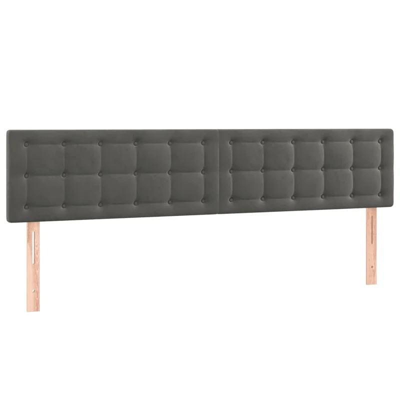 Cadre de lit LED avec sommier tête de lit matelas surmatelas 200x200 cm tissu velours gris foncé TDL0207688