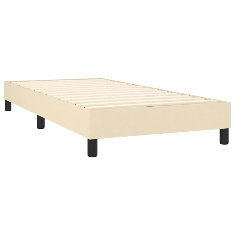 Sommier à lattes sur pieds cadre de lit 90x200 cm tissu crème TDL0207234