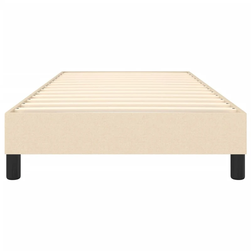 Sommier à lattes sur pieds cadre de lit 90x200 cm tissu crème TDL0207234