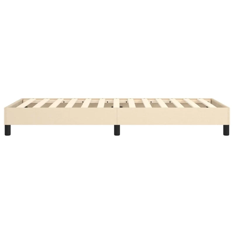 Sommier à lattes sur pieds cadre de lit 90x200 cm tissu crème TDL0207234