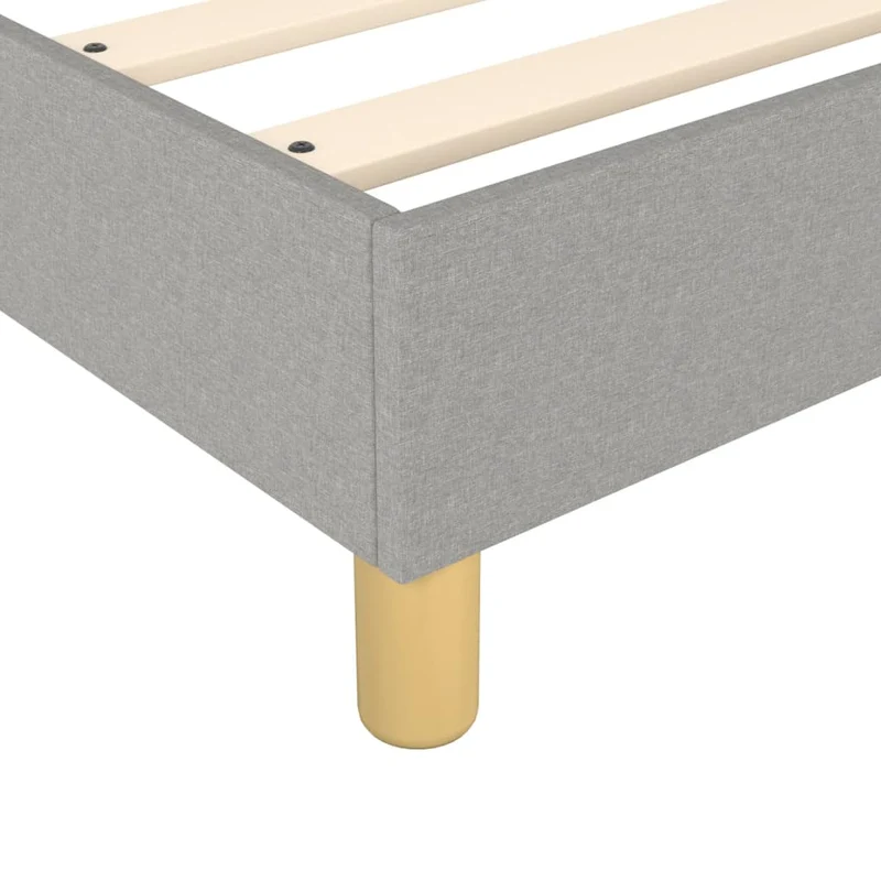 Sommier à lattes sur pieds cadre de lit 120x200 cm tissu gris clair TDL0207205