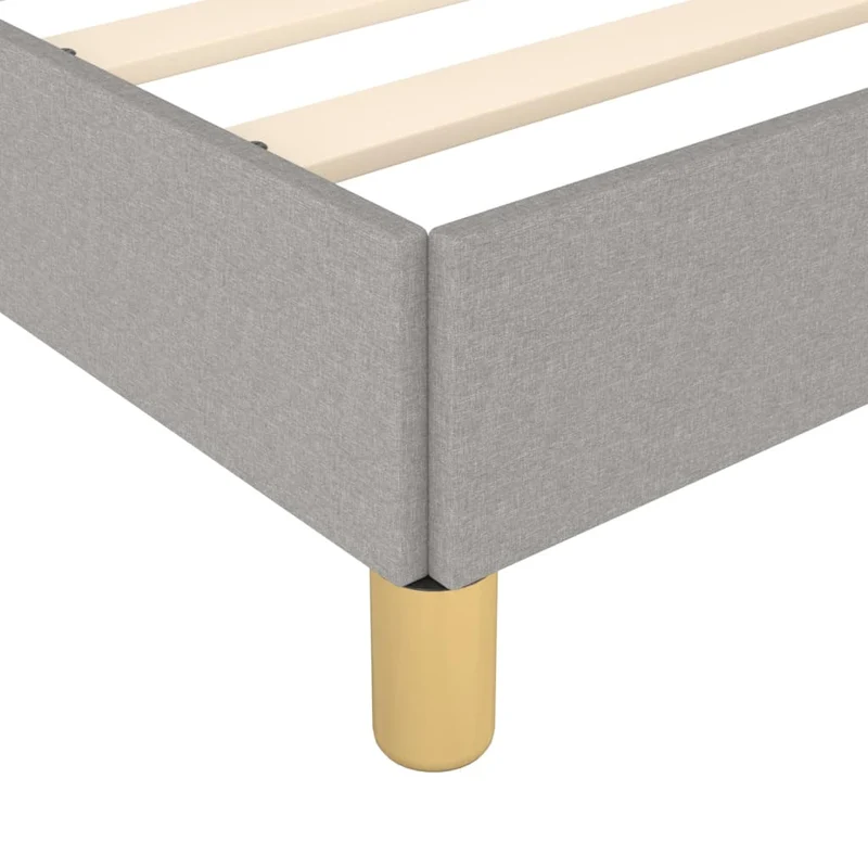 Sommier à lattes sur pieds cadre de lit 180x200 cm tissu gris clair TDL0207179