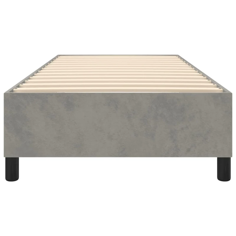 Sommier à lattes sur pieds cadre de lit 80x200 cm tissu velours gris clair TDL0207166