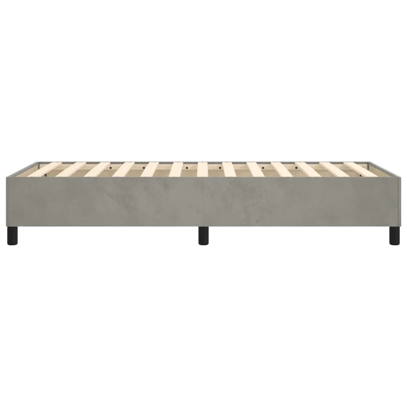 Sommier à lattes sur pieds cadre de lit 80x200 cm tissu velours gris clair TDL0207166