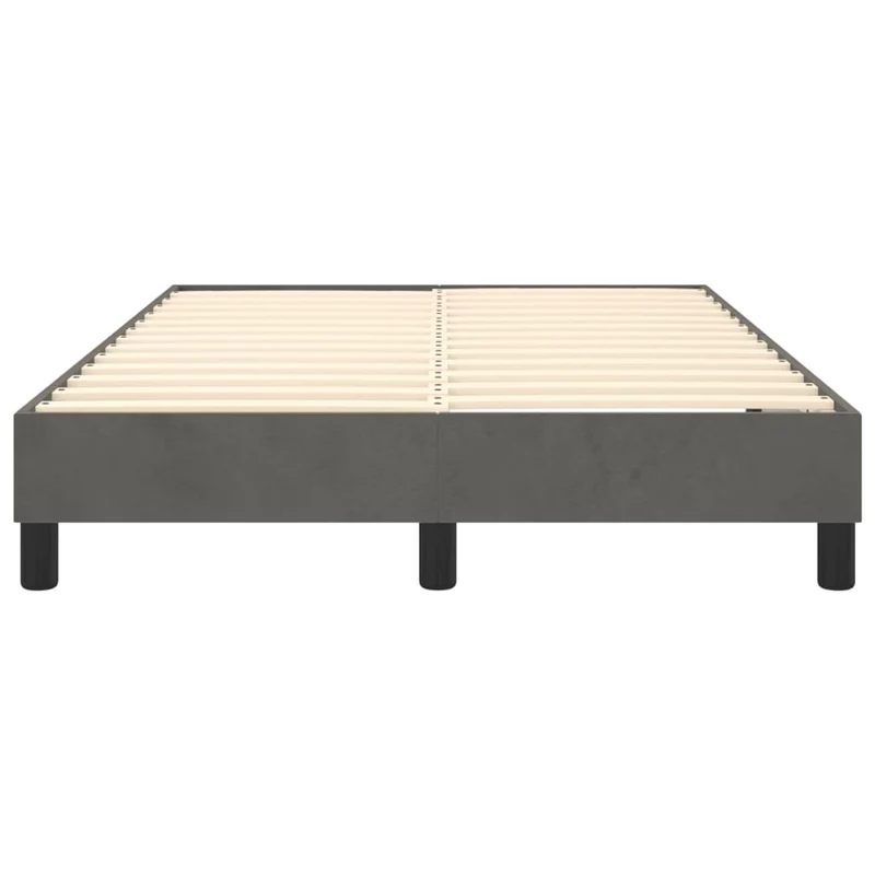 Sommier à lattes sur pieds cadre de lit 120x200 cm tissu velours gris foncé TDL0207141
