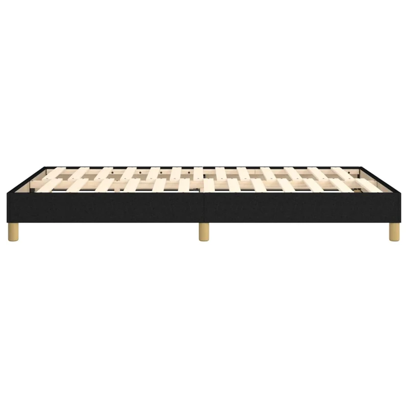 Sommier à lattes sur pieds cadre de lit 120x200 cm tissu noir TDL0207031