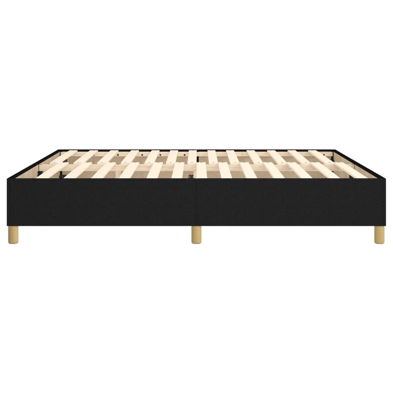 Sommier à lattes sur pieds cadre de lit 180x200 cm tissu noir TDL0207001
