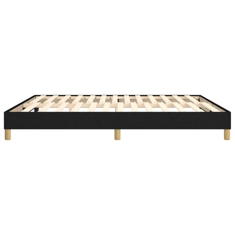 Sommier à lattes sur pieds cadre de lit 180x200 cm tissu noir TDL0206998