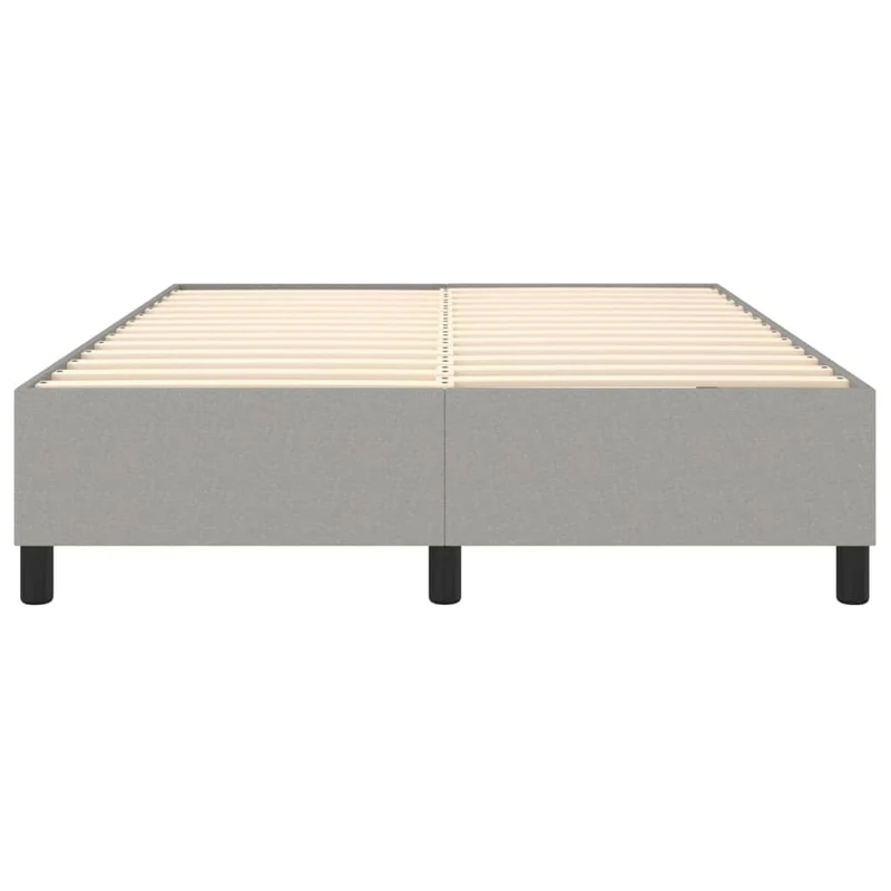 Sommier à lattes sur pieds cadre de lit 140x190 cm tissu gris clair TDL0207200