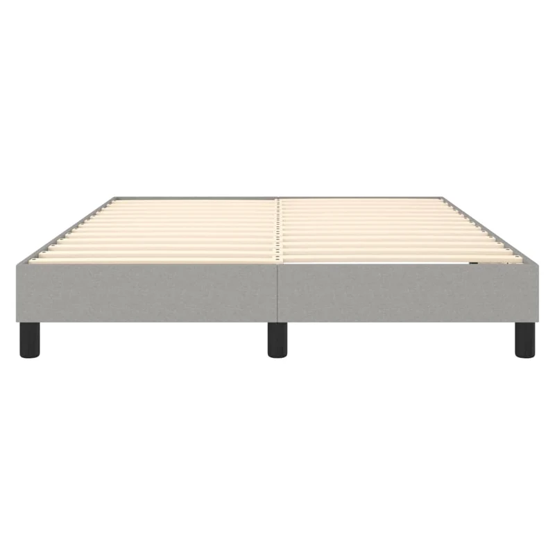 Sommier à lattes sur pieds cadre de lit 140x190 cm tissu gris clair TDL0207198