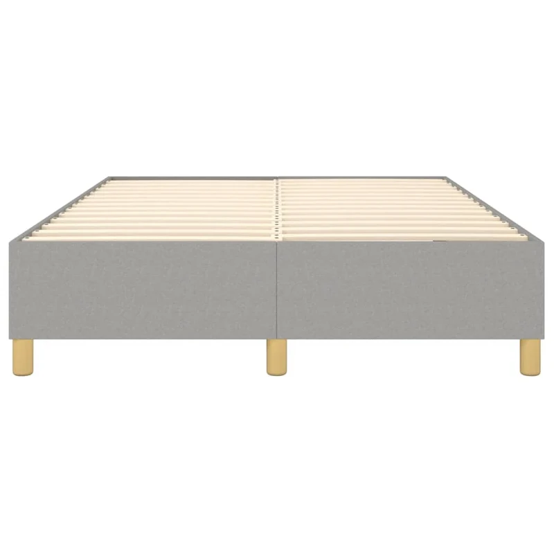 Sommier à lattes sur pieds cadre de lit 140x200 cm tissu gris clair TDL0207191